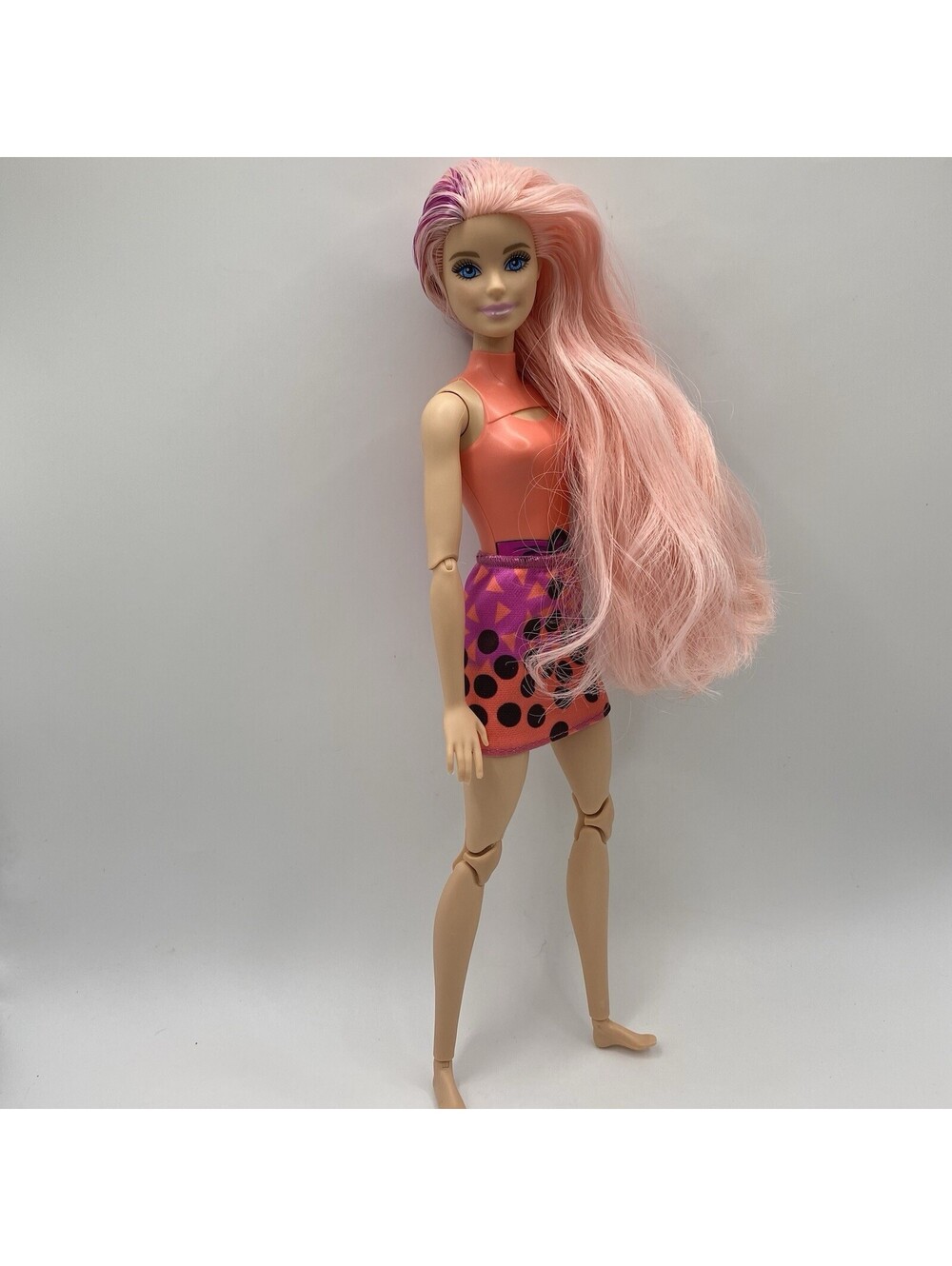 Barbie Pop Reveal Bubble Tea Series Mango Mochi #HTJ22 Pink Hair Articulated B1